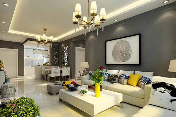 沈陽-郡原小石城93平「現代」裝修設計風格案例