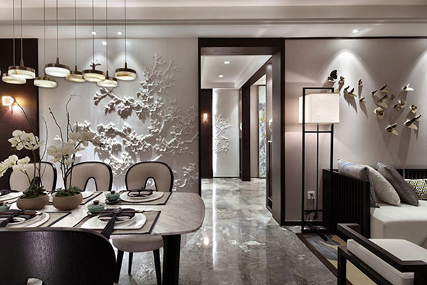 沈陽-五彩陽光城88平「新中式風格」實景裝修案例