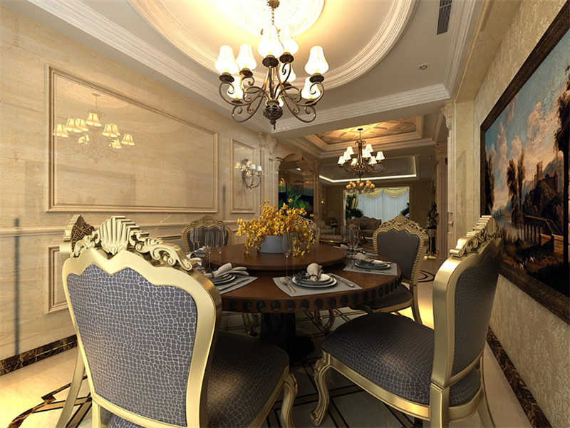萬科藍橋圣菲245平米「奢華歐式」裝修案例(五)
