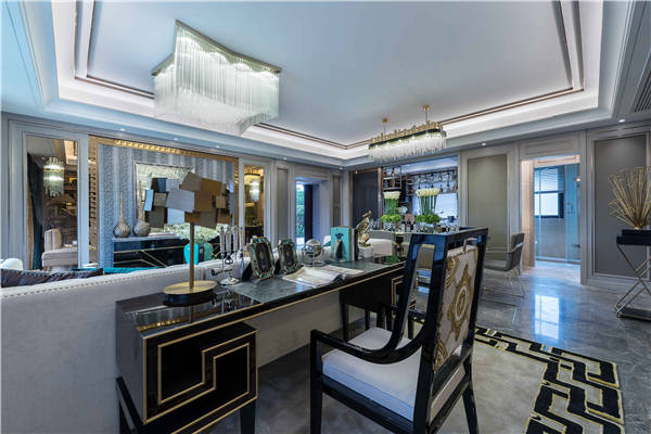 沈陽-雅賓利花園134平「輕奢風格」裝修設計案例圖